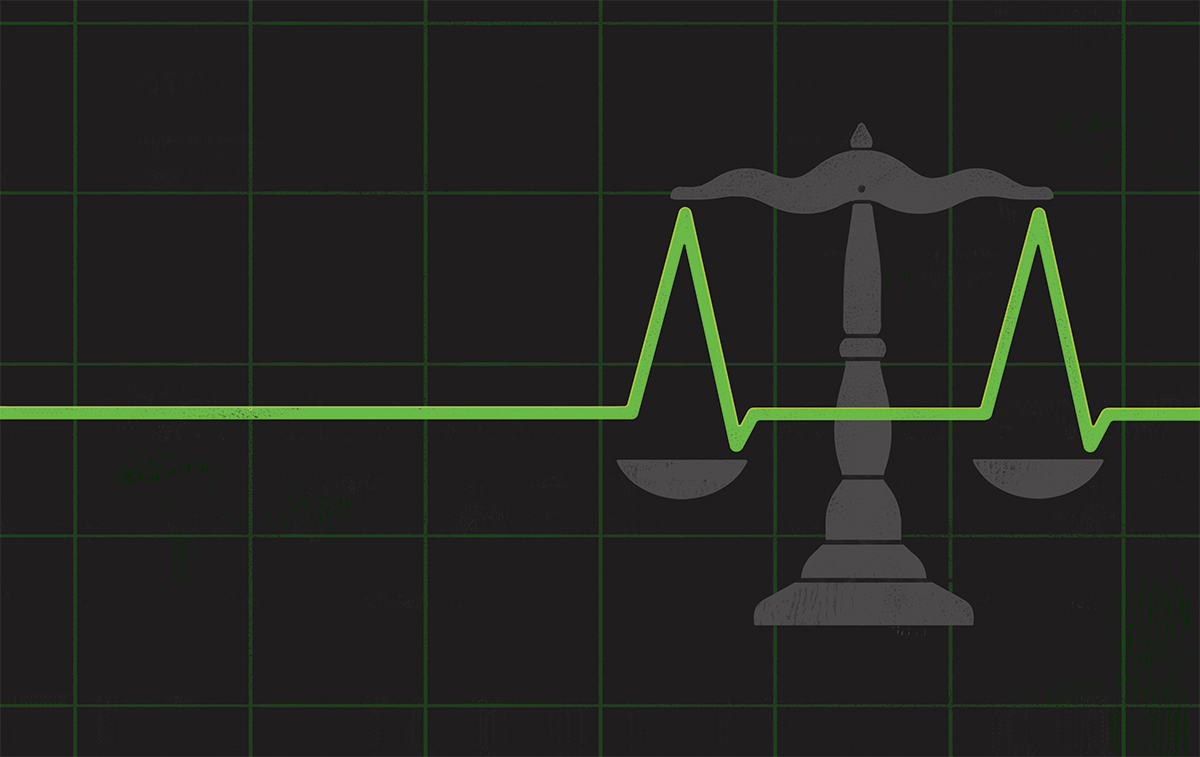 justice scale on medical heart rate monitor