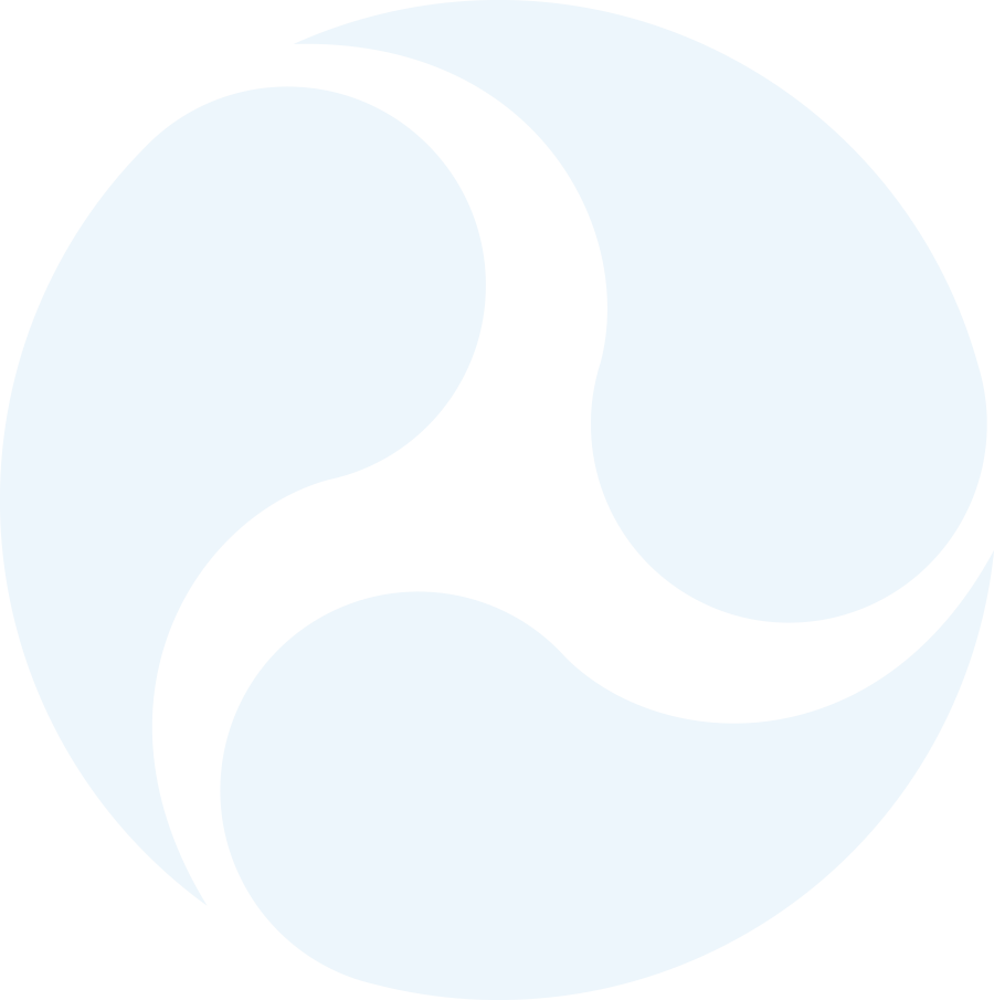 light blue spiral logo