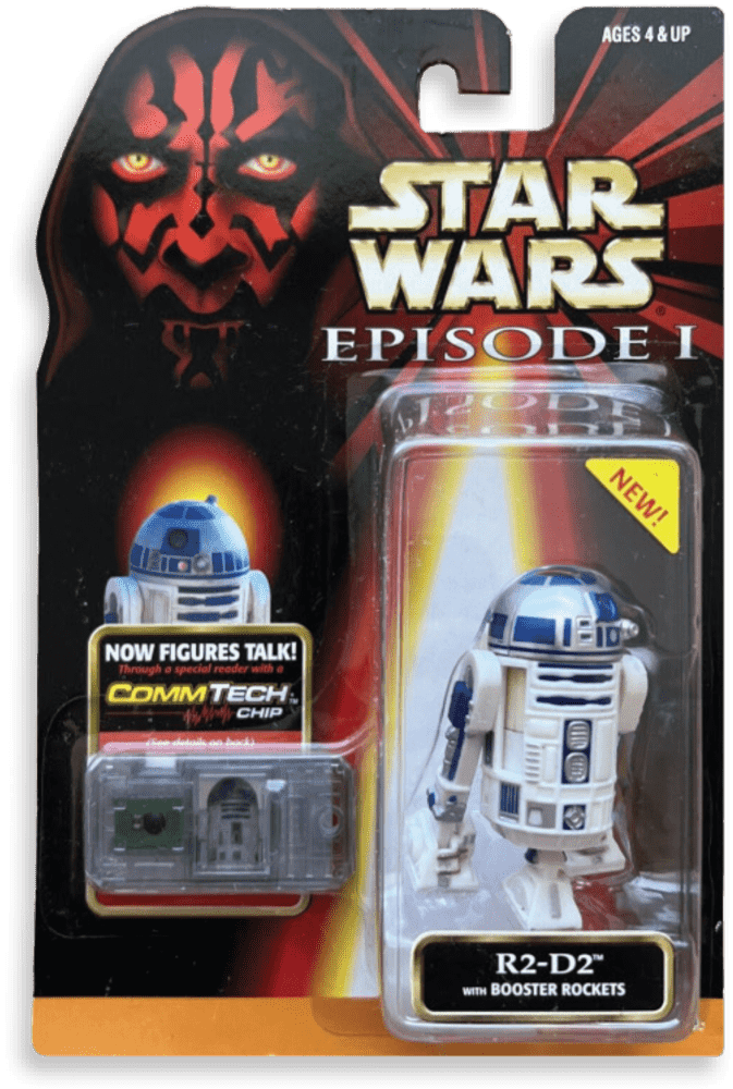 a packaged R2-D2 toy from Star Wars Episode I